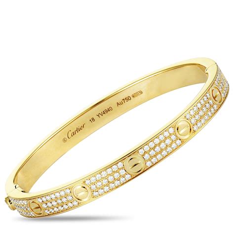 gold love bangle|cartier love diamond bangle.